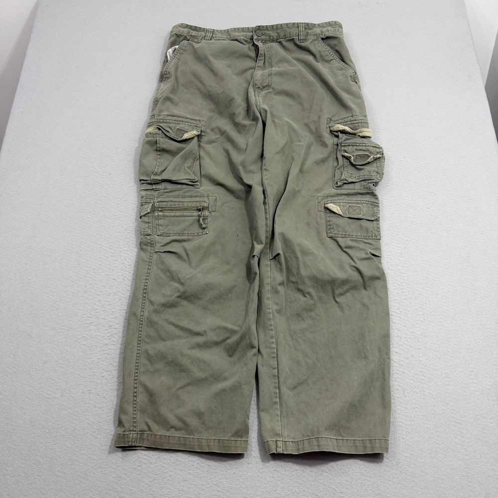 Vintage Coliseum Cargo Pants Men's 38x32 Green Heavyweight Pockets y2k Skater